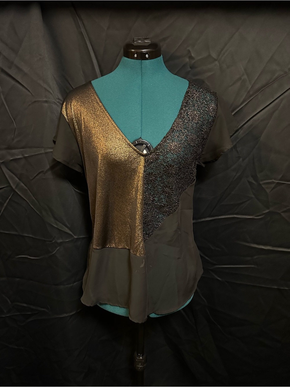 Black and gold blouse
